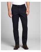 Zegna Sport Navy Carbon Brushed Cotton Canvas Flat Front Pants - Lyst