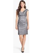 Adrianna Papell Bonded Lace Sheath Dress - Lyst