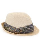 Eugenia Kim Craig Sequined Straw Fedora Whitenatural - Lyst