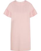 RED Valentino Ruffled Sleeve Crepe Mini Dress - Lyst