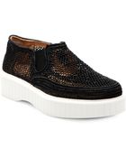 Robert Clergerie Pelizo Raffia Platform Slipons - Lyst