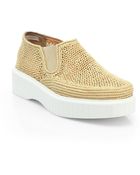Robert Clergerie Pelizo Raffia Platform Slipons - Lyst