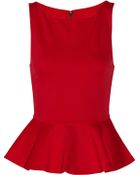 Alice + Olivia Ponte Peplum Top - Lyst