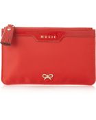Anya Hindmarch Music Patent Leather Trimmed Pouch - Lyst