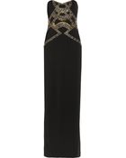 Badgley Mischka Embellished Crepe Gown - Lyst