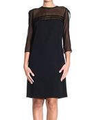 Ermanno Scervino Dress Long Sleeve Technical Fabric + Chiffon - Lyst