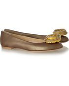 Giuseppe Zanotti Metallic Leather Ballet Flats - Lyst