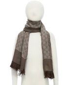 Gucci Silk Cotton Blend Scarf - Lyst