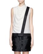 Helmut Lang Contrast Trim Cowl Neck Top - Lyst