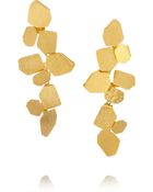 Herve Van Der Straeten Hammered Goldplated Clip Earrings - Lyst