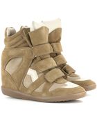 Isabel Marant Bekett Leather and Suede Concealed Wedge Sneakers - Lyst