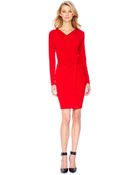 Michael Kors Michael Twisted Cowlneck Dress - Lyst
