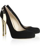 Stella McCartney Metalheeled Velvet Pumps - Lyst