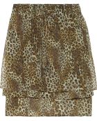 Suno Leopard-Print Silk-Chiffon Skirt - Lyst