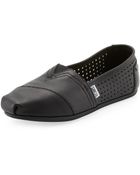 Toms Perforated Leather Slip-On - Lyst