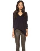 Vince Relaxed Cashmere Double V Sweater - Lyst
