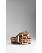 Burberry Haymarket Check Animal Print Leather Belt - Lyst