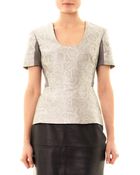 Richard Nicoll Jacquard Peplum Top - Lyst