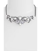 Givenchy Glass Pearl Crystal Frontal Necklace - Lyst