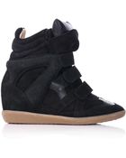 Isabel Marant Bekett Suede and Leather Wedge Trainers - Lyst