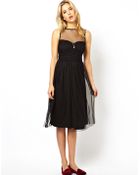 Asos Prom Mesh Midi Dress - Lyst