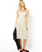 Asos Prom Mesh Midi Dress - Lyst