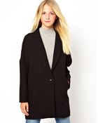Asos Curve New Look Textured Boyfriend Coat - Lyst