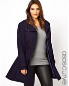 Asos Curve Fit and Flare Coat - Lyst