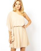Asos One Shoulder Drape Dress - Lyst