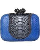 Khirma Eliazov Batasha Python Stingray Clutch Bag Bluegray - Lyst