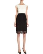 Barneys New York Sleeveless Lace Sheath Dress - Lyst