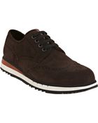 Prada Suede Wingtip Sneaker - Lyst