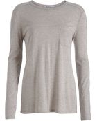 T By Alexander Wang Chest Pocket Long Sleeve T-Shirt - Lyst