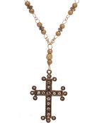 Devon Page Mccleary Brown Diamond Cross Necklace - Lyst