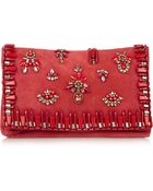 Matthew Williamson Embellished Suede Clutch - Lyst