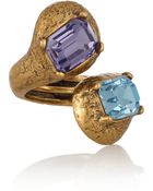 Oscar de la Renta Goldplated Crystal Ring - Lyst