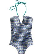 J.Crew Deco Shell Ruched Halter Bandeau Tank - Lyst