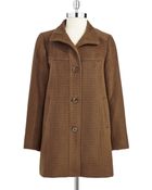 Jones New York Petite Wool Quilted Coat - Lyst