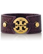 Tory Burch Skinny Logo Double Snap Bracelet - Lyst