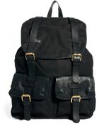 Asos Canvas and Leather Backpack - Lyst