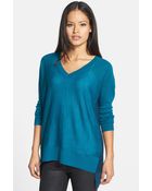 Eileen Fisher Royal Alpaca V-Neck Top - Lyst