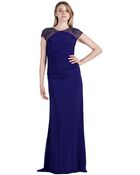Js Boutique Beaded Cap Sleeve Gown - Lyst
