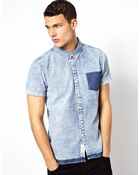 Native Youth Denim Wash No Pocket Shirt - Lyst