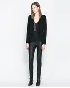 Zara Blazer With Zips - Lyst