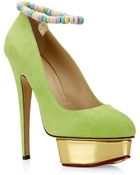 Charlotte Olympia Sweet Dolly Suede Court - Lyst