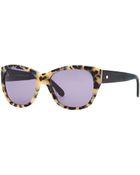 Kate Spade Kia Square Tortoise Sunglasses Creamblack - Lyst