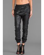 One Teaspoon Leather Trackies Pant in Black - Lyst
