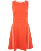 Rag & Bone Orange Renard Mesh Insert Dress - Lyst