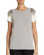 Sachin & Babi Pinaccle Embellished Mixed Media Top - Lyst