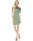 T By Alexander Wang Engineer Stripe Short Sleeve Dress - Lyst